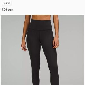 lululemon wunder under high rise tight 31"